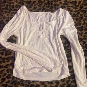 Women's White Long Sleeve Top
